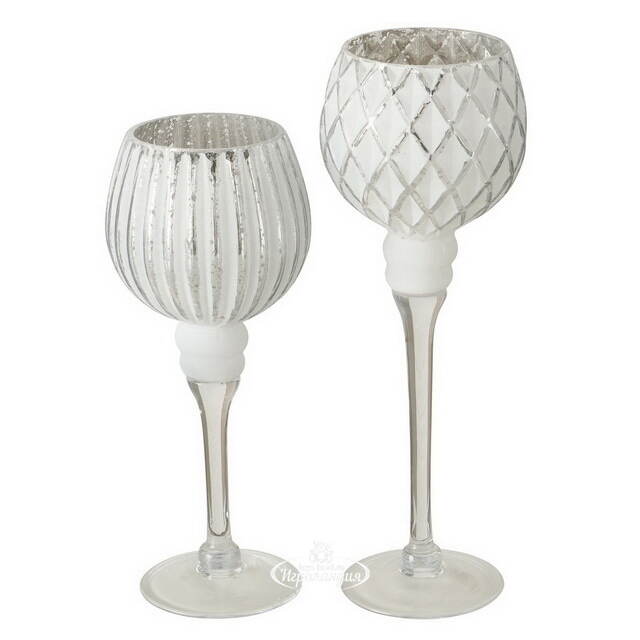 Набор стеклянных подсвечников - бокалов Versalles 25-30 см, 2 шт Boltze