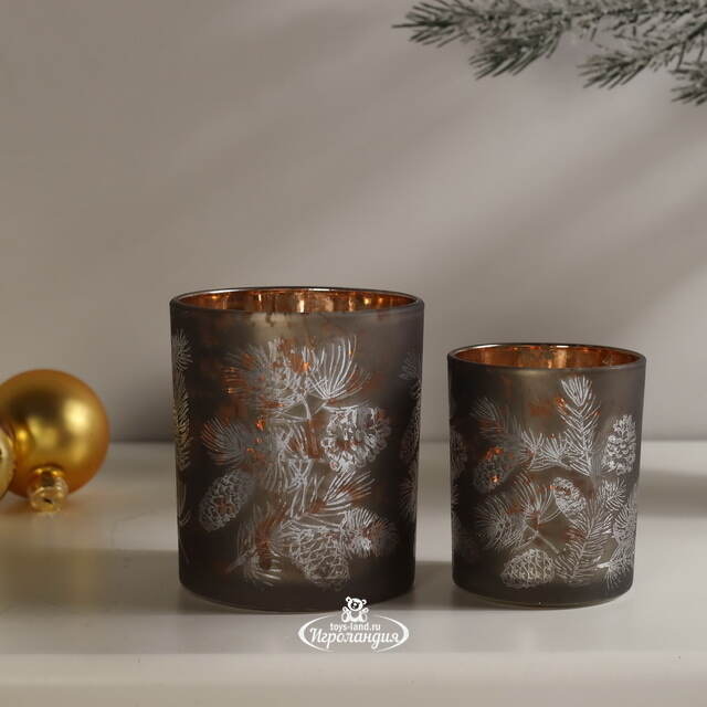 Набор стеклянных подсвечников Pigne 8-10 см, 2 шт Boltze