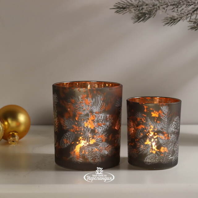 Набор стеклянных подсвечников Pigne 8-10 см, 2 шт Boltze