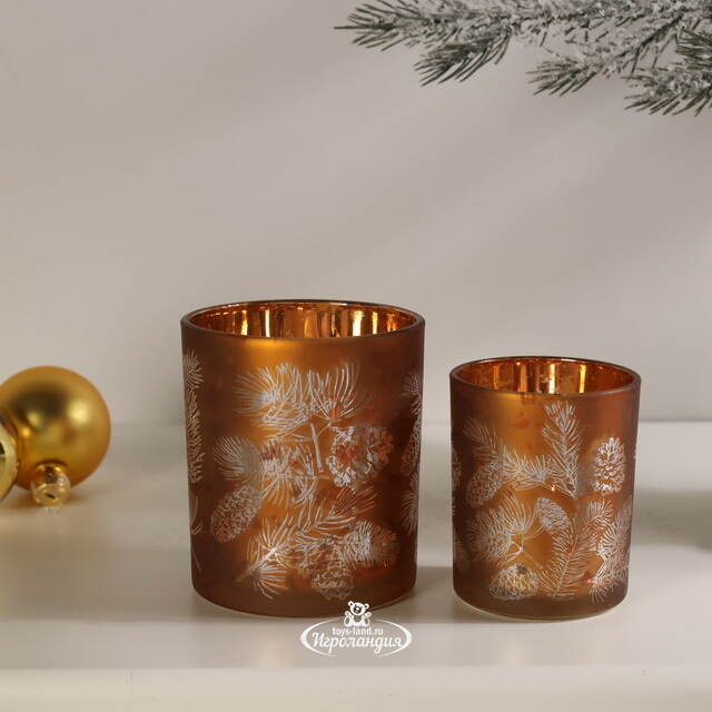 Набор стеклянных подсвечников Suerte Pigne 8-10 см, 2 шт Boltze