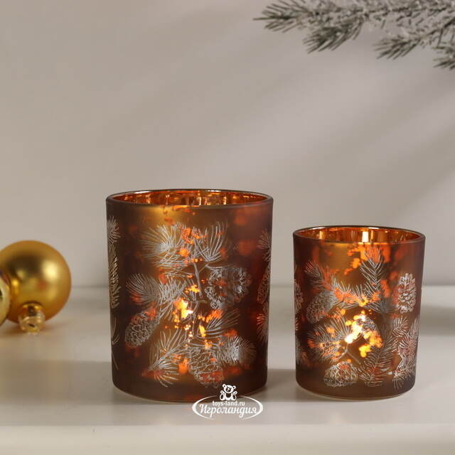 Набор стеклянных подсвечников Suerte Pigne 8-10 см, 2 шт Boltze