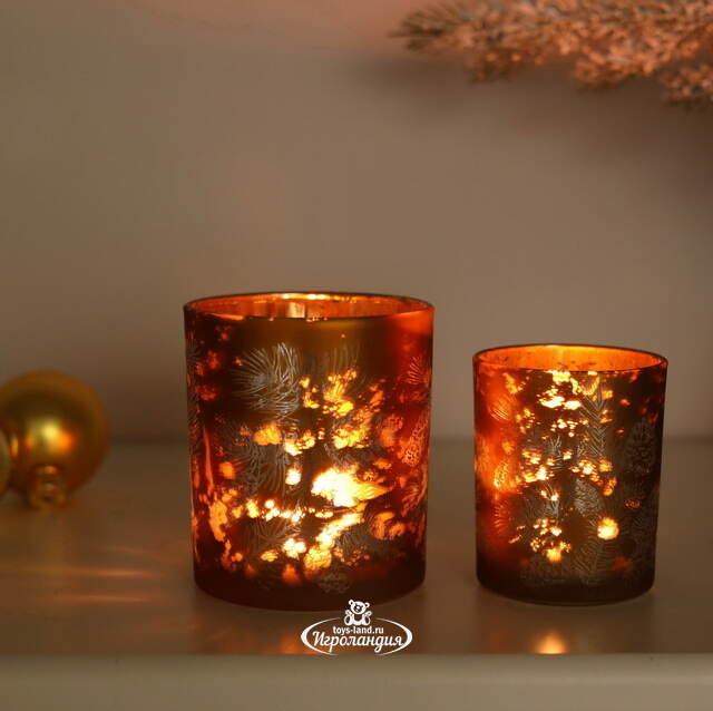 Набор стеклянных подсвечников Campane Pigne 8-10 см, 2 шт Boltze