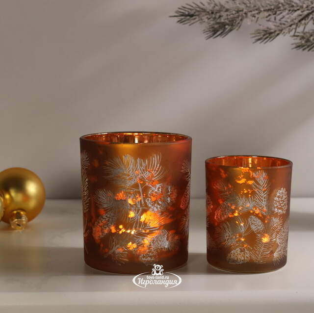 Набор стеклянных подсвечников Campane Pigne 8-10 см, 2 шт Boltze