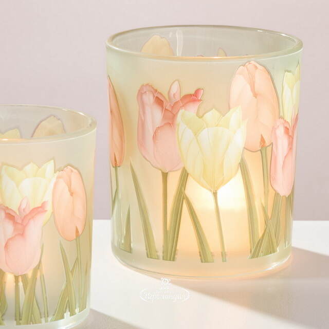 Набор стеклянных подсвечников Тюльпаны - Rincone la Piedra 8-10 см, 2 шт Boltze