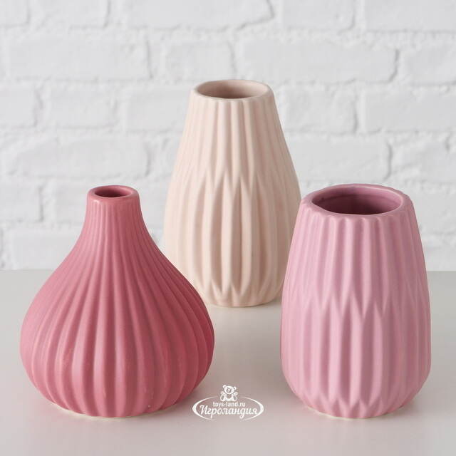 Набор керамических ваз Wilma Pinkish 13 см, 3 шт Boltze