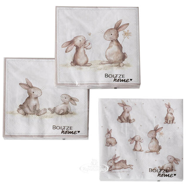 Бумажные салфетки Bunny Friends 17*17 см, 20 шт Boltze (Больтце)