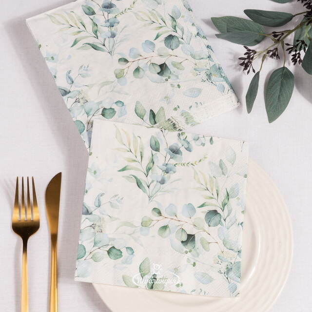 Бумажные салфетки Eukana: Aquarelle Plant 17*17 см, 20 шт Boltze (Больтце)