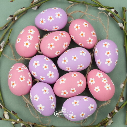 Пасхальные украшения Яйца Брежоньер 6 см, 12 шт, подвеска Boltze