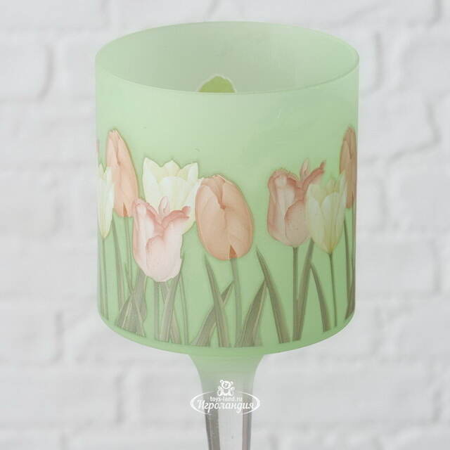 Набор стеклянных подсвечников - бокалов Тюльпаны - Rincone la Piedra 25-30 см, 2 шт Boltze