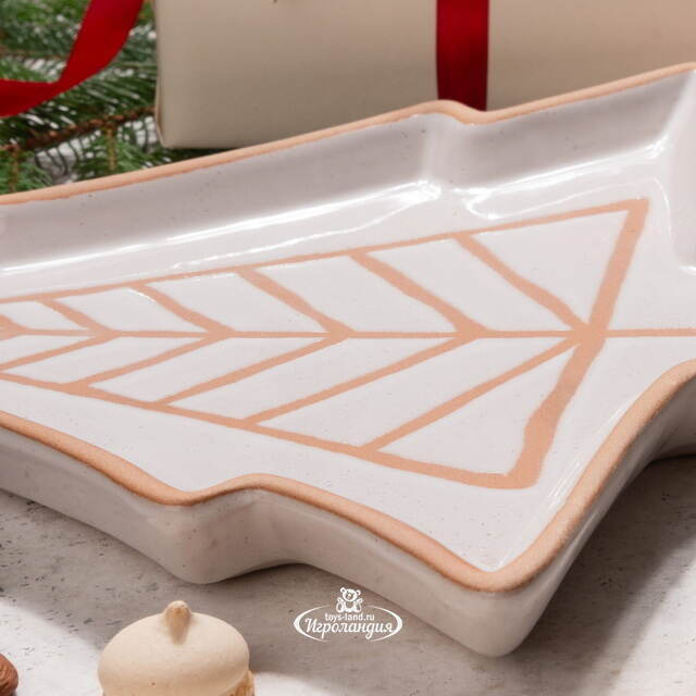 Новогодняя тарелка Елочка Кэролайн 34*26 см Boltze