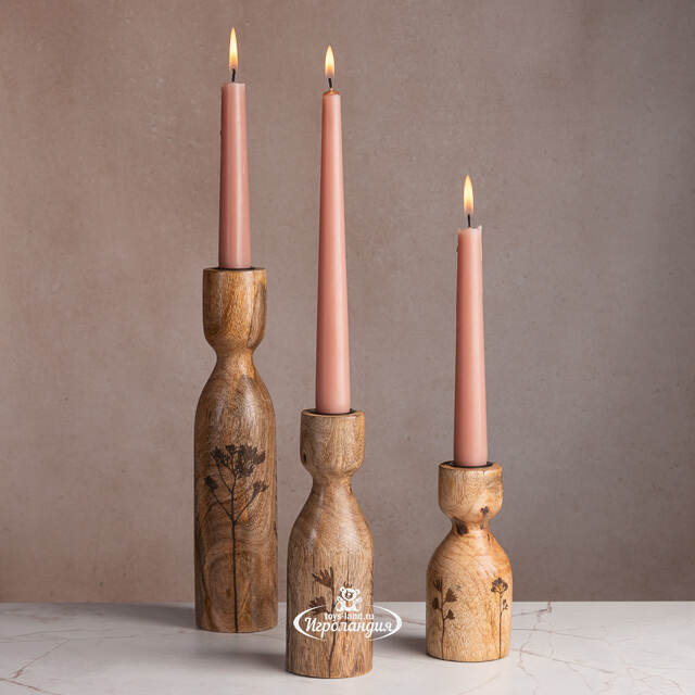 Набор деревянных подсвечников Альбаредо 13-26 см, 3 шт Boltze