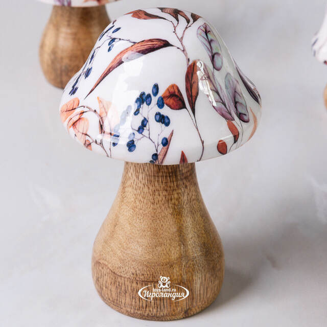 Набор декоративных фигур Грибы Rosamel 7-11 см, 3 шт Boltze