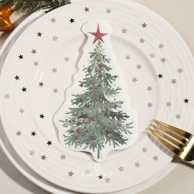 Бумажные салфетки Рождественская Елка 16*9 см, 12 шт Boltze