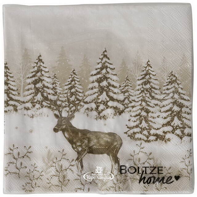 Бумажные салфетки Олень в Лесу 17*17 см, 20 шт Boltze