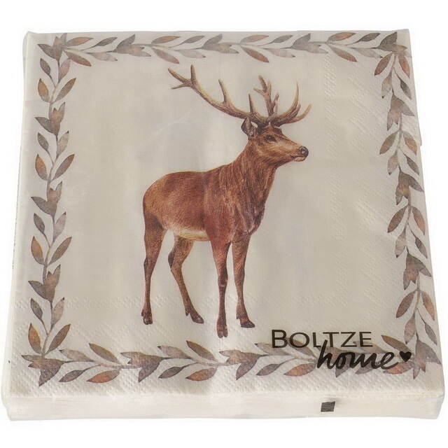 Бумажные салфетки Олень Гордон 17*17 см, 20 шт Boltze