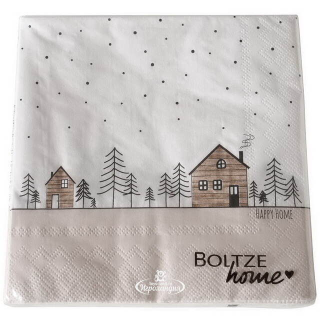 Бумажные салфетки Домики Харлема 17*17 см бежевые, 20 шт Boltze