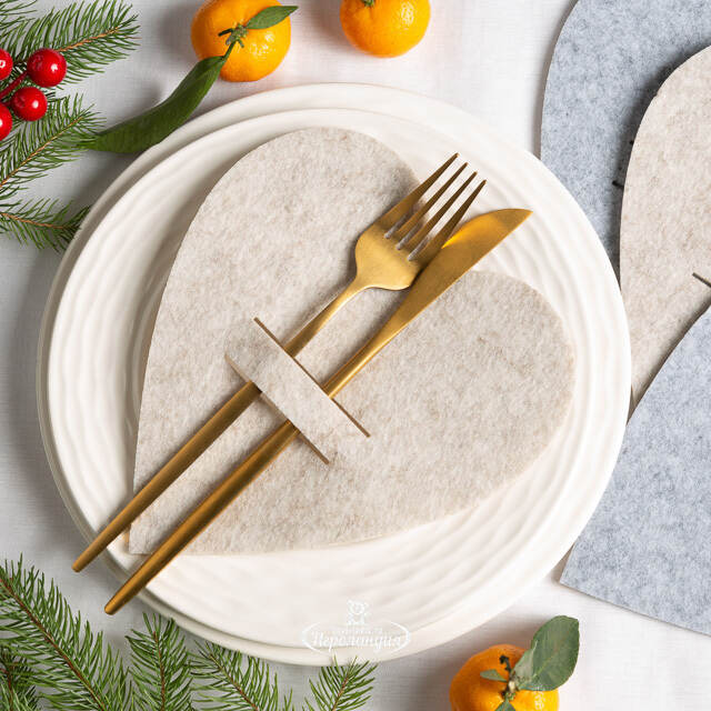 Конверты для столовых приборов Meranges - Сердце 21*20 см, 4 шт Boltze