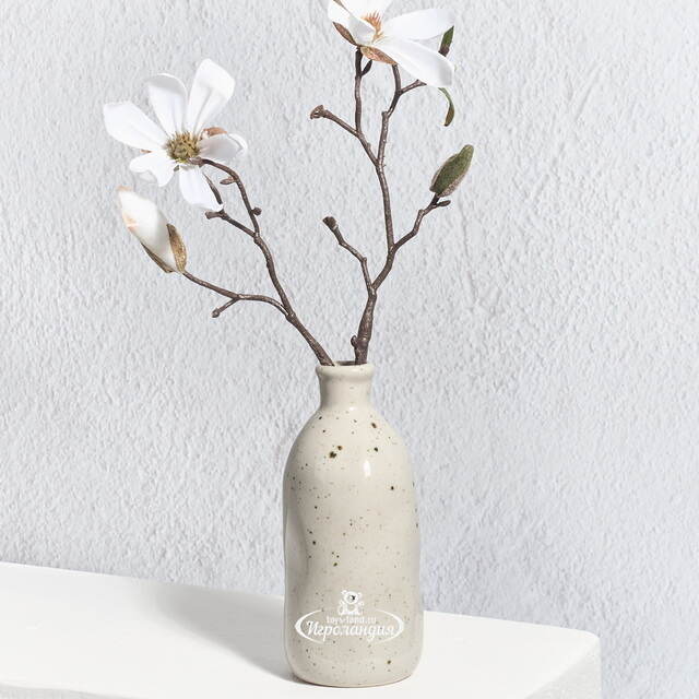 Керамическая ваза для цветов Фуэнте-Аламо 15 см кремовая Boltze (Больтце)