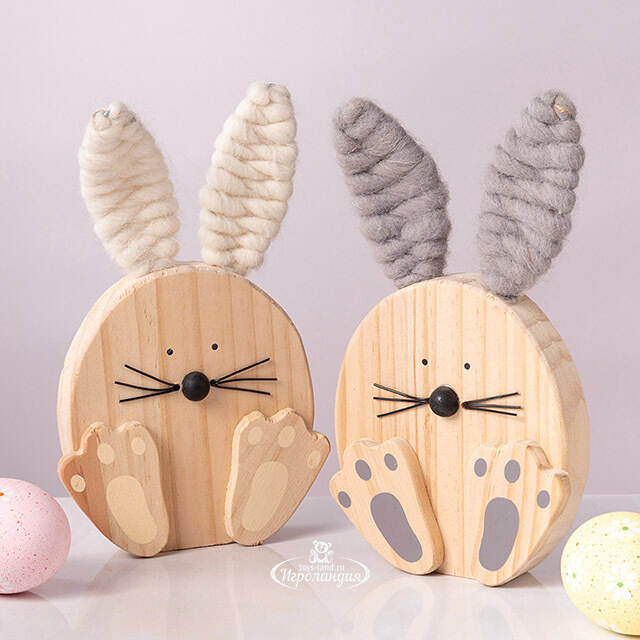 Декоративная фигурка Кролик Джуниор 20 см серый Boltze