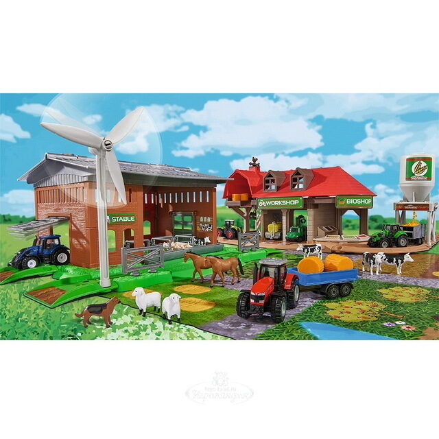 Игровой набор Большая ферма Creatix с трактором, фигурками и аксессуарами Majorette