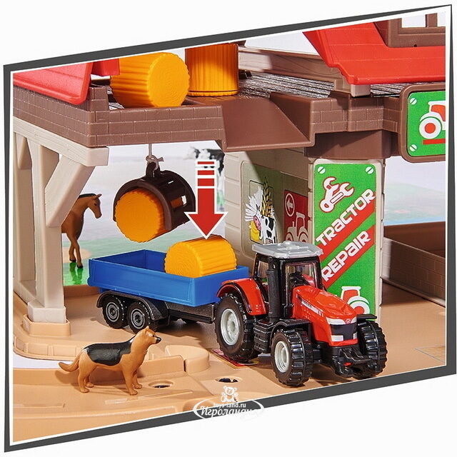 Игровой набор Большая ферма Creatix с трактором, фигурками и аксессуарами Majorette
