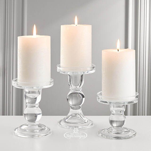 Набор стеклянных подсвечников Manzanares 9-14 см, 3 шт Boltze (Больтце)