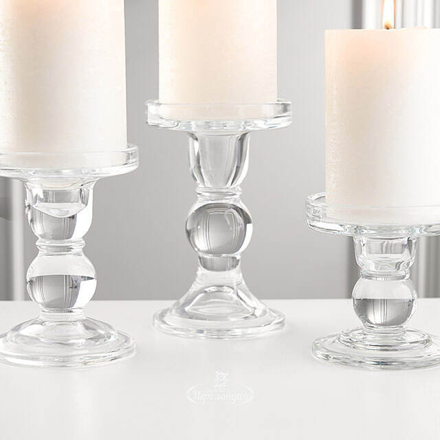 Набор стеклянных подсвечников Manzanares 9-14 см, 3 шт Boltze (Больтце)