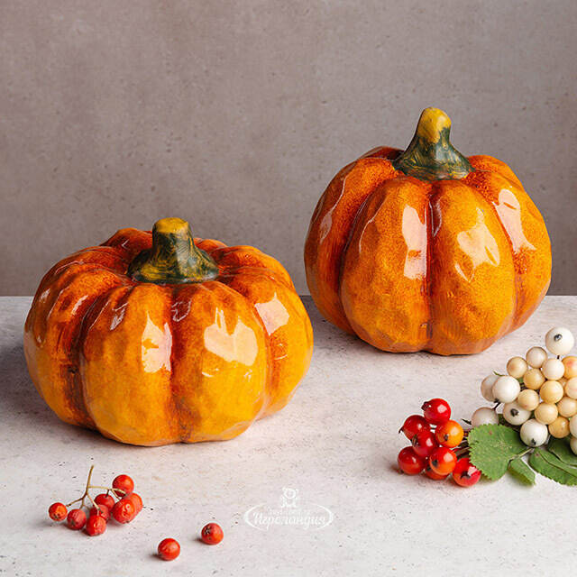 Набор декоративных фигур Тыквы Swindon 14 см, 2 шт Boltze