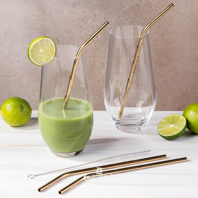 Металлические трубочки для коктейлей с ершиком, 5 предметов Boltze