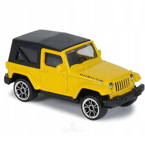 Машинка металлическая Jeep Wrangler Rubicon 1:64 см 7.5 см желтый Majorette