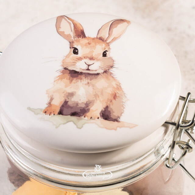 Стеклянная банка для хранения Кролик Этьен 11 см, 450 мл Boltze (Больтце)