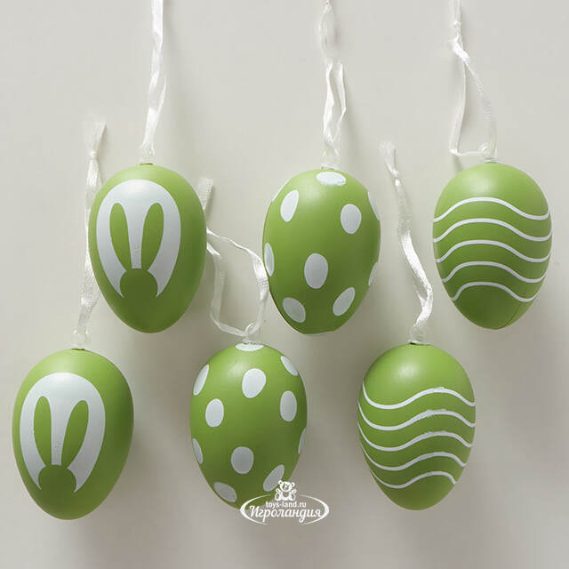 Пасхальные украшения Яйца: Spring Mood 6 см, 6 шт, подвеска  Boltze