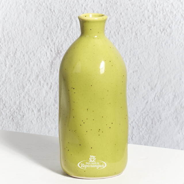 Керамическая ваза-бутылка Фуэнте-Аламо 15 см салатовая Boltze (Больтце)