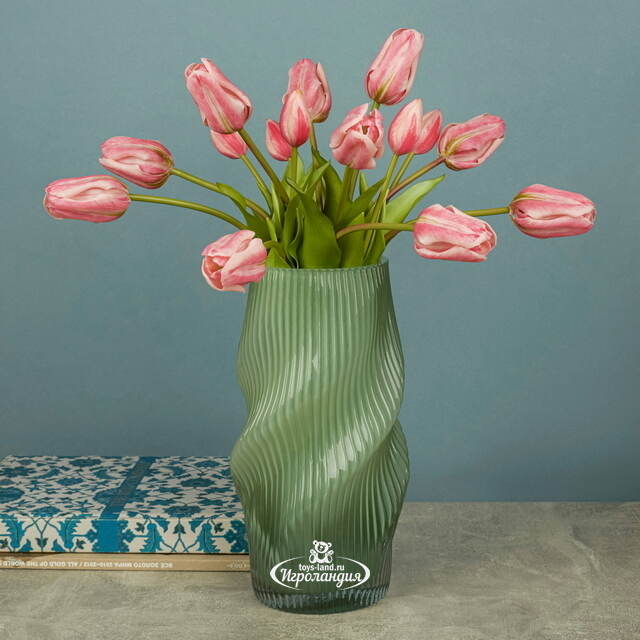 Стеклянная ваза для цветов Вилландри 30 см Boltze