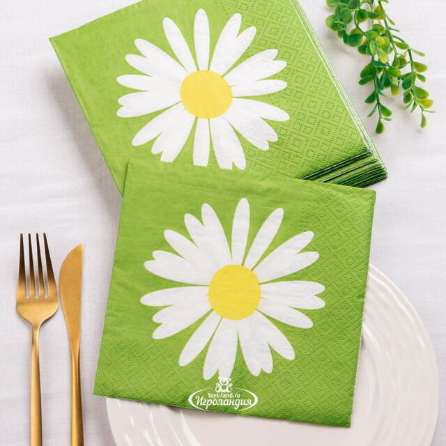 Бумажные салфетки Ромашки 17*17 см, 20 шт Boltze (Больтце)