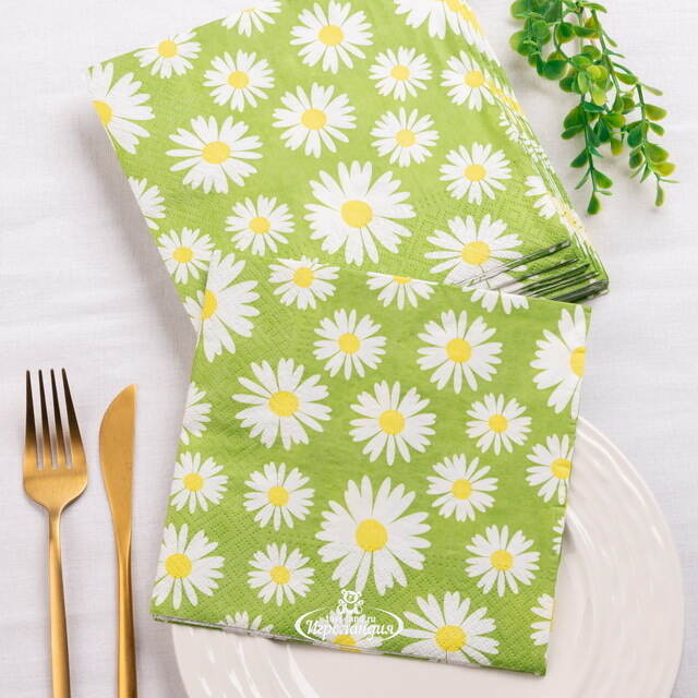 Бумажные салфетки Ромашковое Поле 17*17 см, 20 шт Boltze (Больтце)