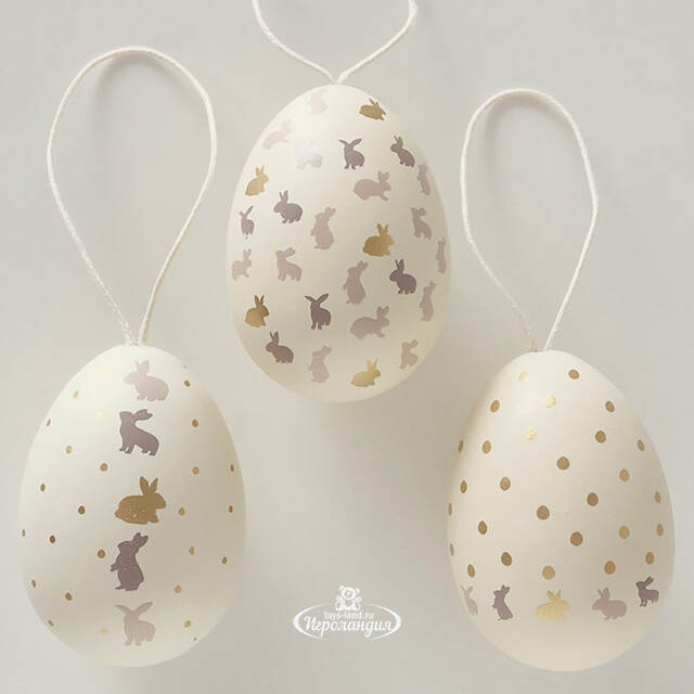 Пасхальные украшения Яйца Bunny Tinka 6 см, 12 шт, подвеска Boltze