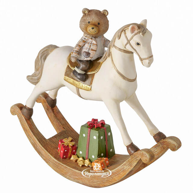 Новогодняя фигурка Мишка на Лошадке: Winter Dreamers 22 см Boltze