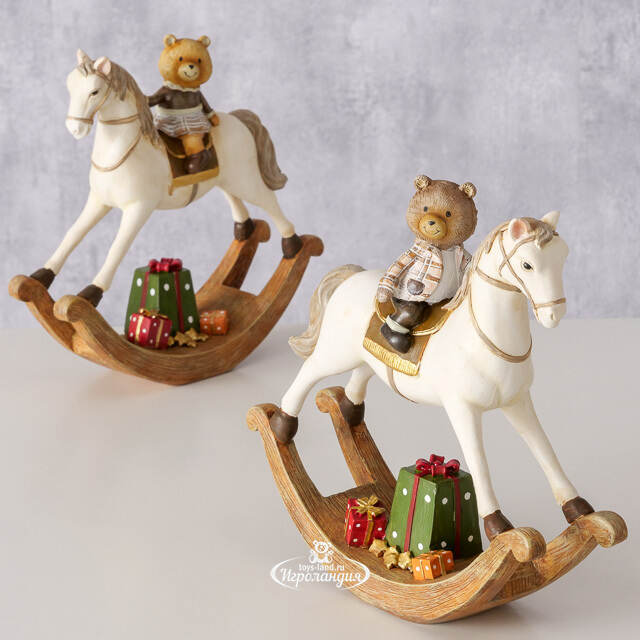 Новогодняя фигурка Мишка на Лошадке: Winter Dreamers 22 см Boltze