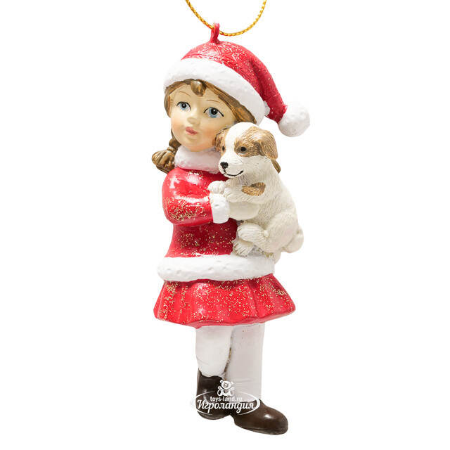 Елочная игрушка Девочка Мия со щенком - Christmas Dreams 12 см Boltze