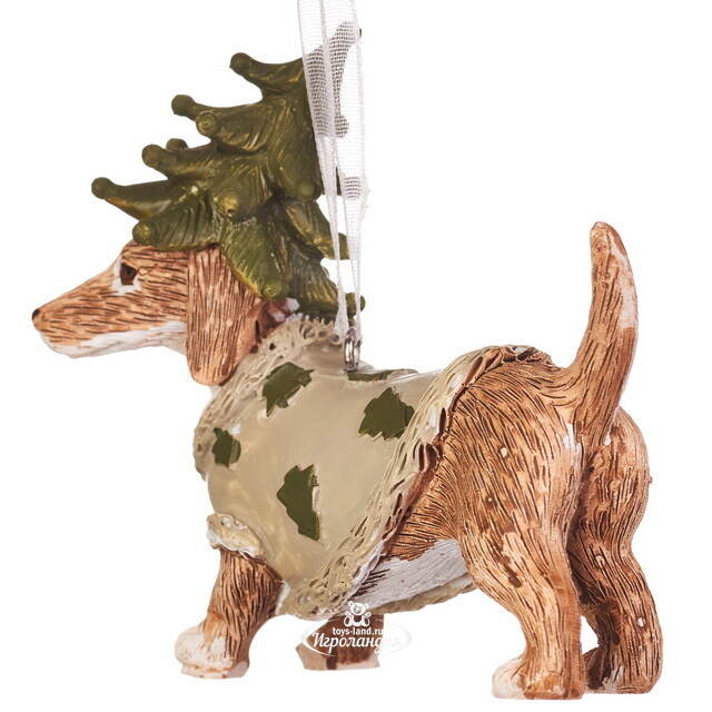 Елочная игрушка Такса Андер в костюме елки 8 см  Boltze