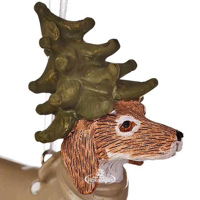 Елочная игрушка Такса Сендер в костюме елки 8 см  Boltze