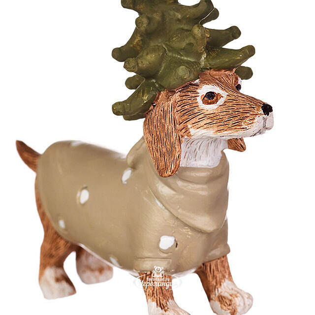 Елочная игрушка Такса Сендер в костюме елки 8 см  Boltze