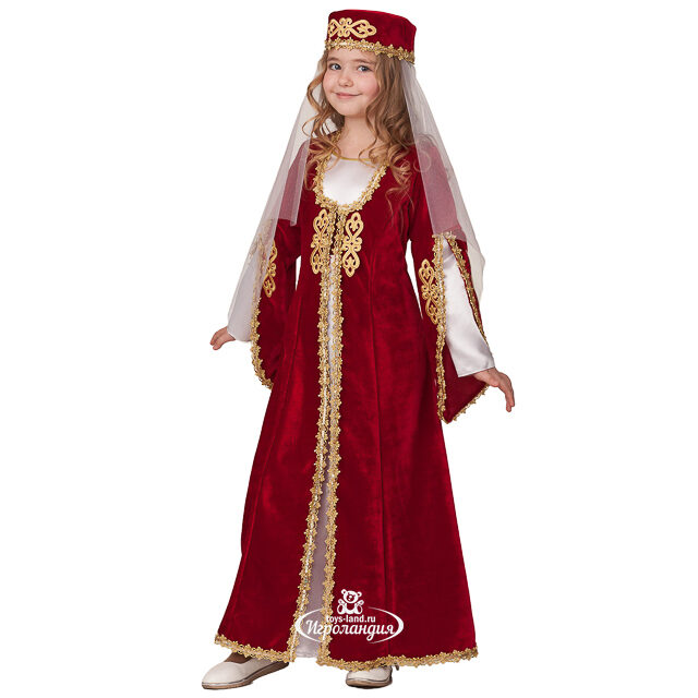 Карнавальный костюм Кавказская девочка, рост 140 см, красный Батик