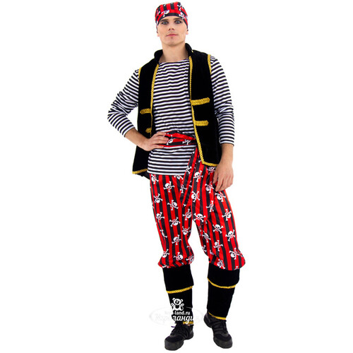Карнавальный костюм для взрослых Пират, 50 размер Батик