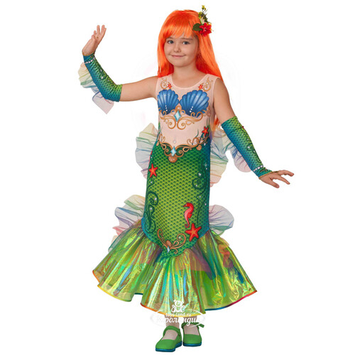 Карнавальный костюм Русалка из Атлантики, рост 140 см Батик