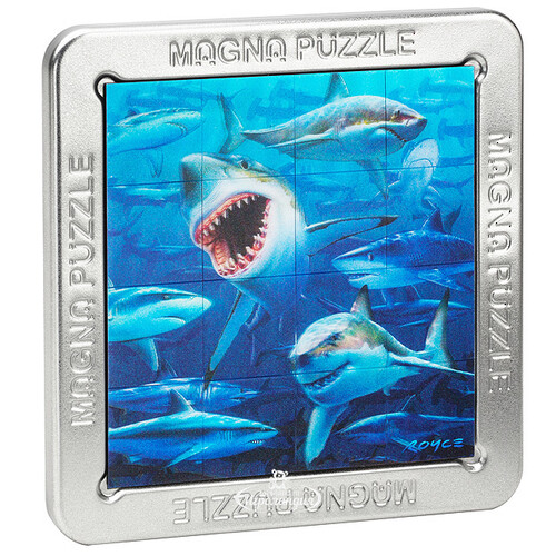 Магнитный пазл Акулы, 14*14 см, 3D эффект Magna Puzzle