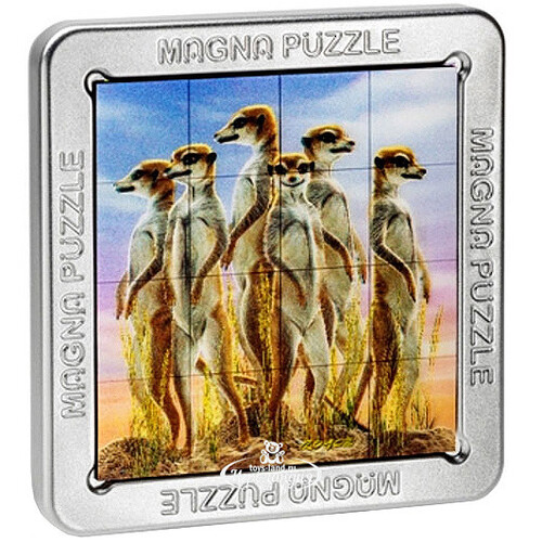 Магнитный пазл Сурикаты, 16 элементов, 3D эффект Magna Puzzle