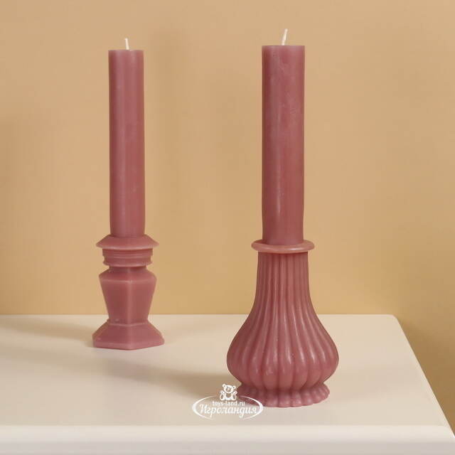 Декоративная свеча Normanni Royale: Velvet Pink 25 см Kaemingk