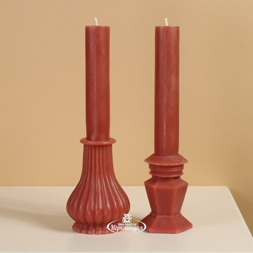 Декоративная свеча Normanni Royale: Terra Brown 25 см Kaemingk
